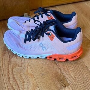 Pink and Orange Athletic Shoes